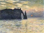 Claude Monet Etretat,Sunset oil painting picture wholesale